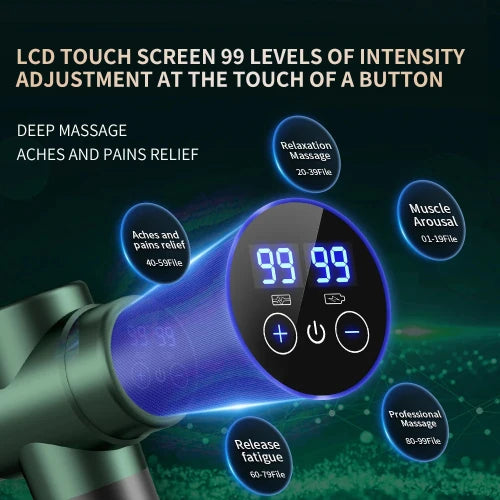 Deep Tissue Massage Gun – Handheld Muscle Massager with LCD Display for Back, Neck & Body Pain Relief