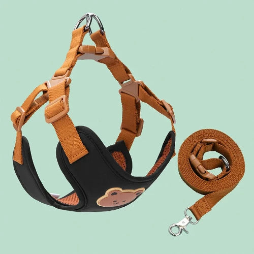 Breathable Pet Harness & Leash Set – Adjustable Vest for Small Dogs & Cats (French Bulldog, Chihuahua, Puppy)