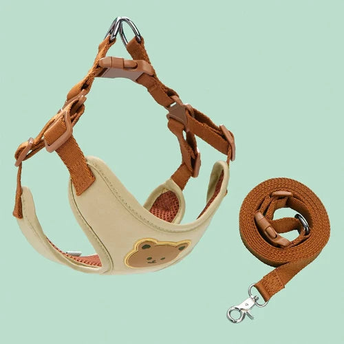 Breathable Pet Harness & Leash Set – Adjustable Vest for Small Dogs & Cats (French Bulldog, Chihuahua, Puppy)
